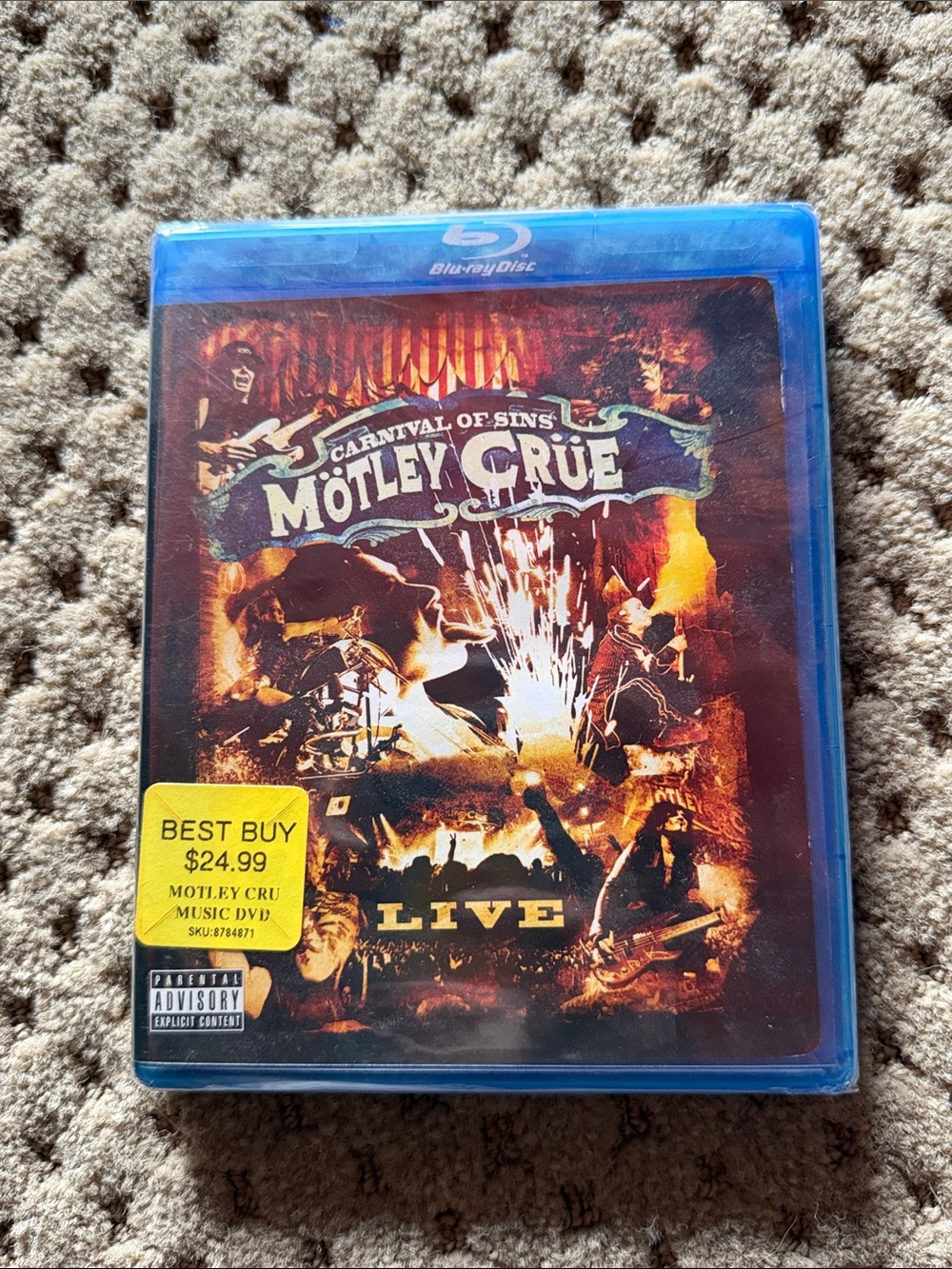 Mötley Crüe "Carnival of Sins: Live" Blu-ray - Rock Concert Cover-SEALED